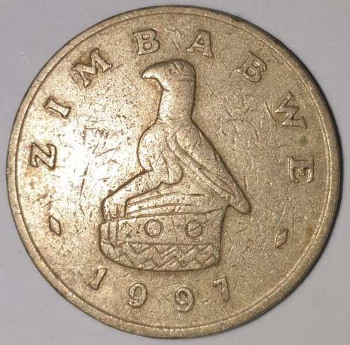 1997 - 2 DOLLAR - $2 COIN - ZIMBABWE - (Copper-Nickel)
